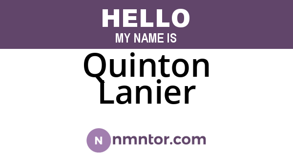 Quinton Lanier