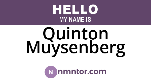 Quinton Muysenberg