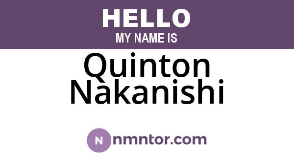 Quinton Nakanishi