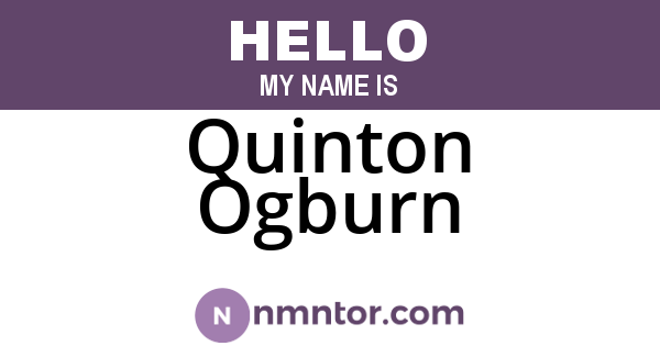 Quinton Ogburn