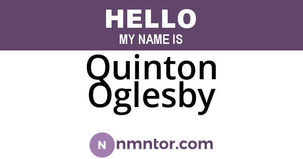 Quinton Oglesby