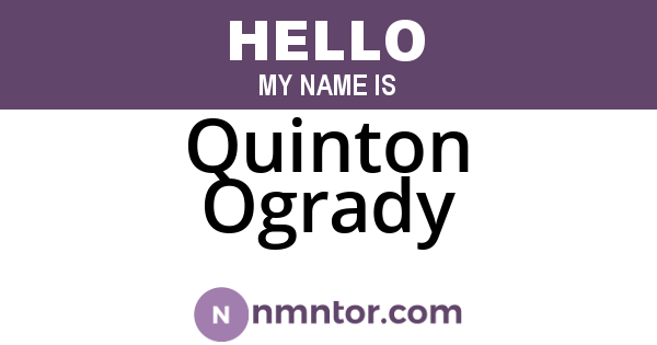 Quinton Ogrady