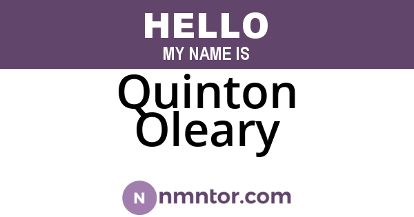 Quinton Oleary