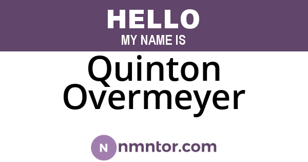 Quinton Overmeyer