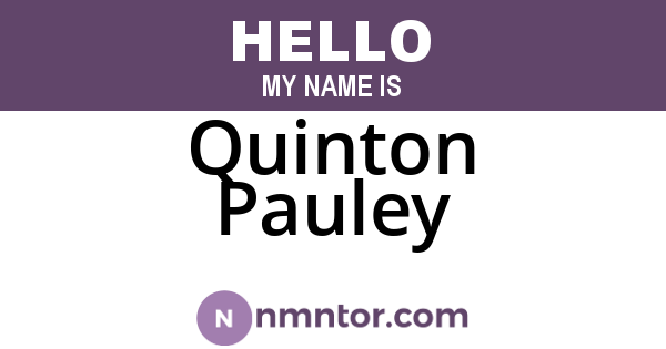 Quinton Pauley