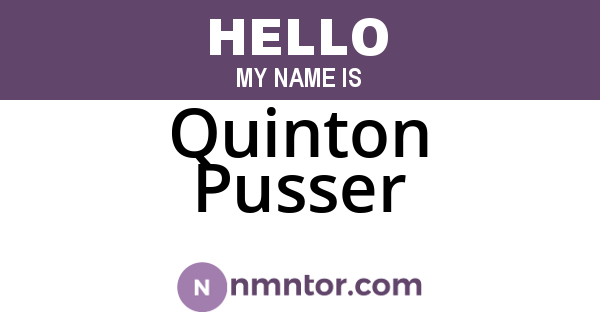 Quinton Pusser