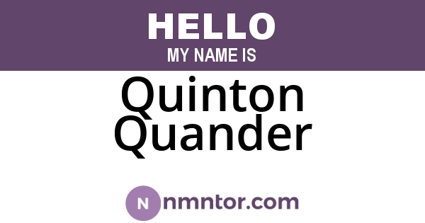 Quinton Quander