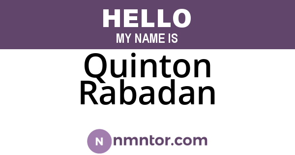 Quinton Rabadan