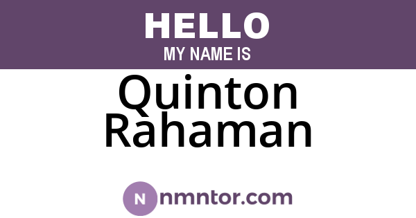 Quinton Rahaman