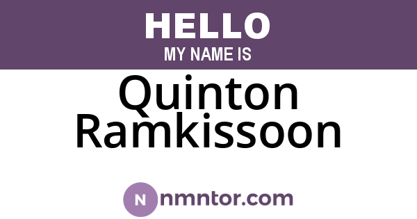 Quinton Ramkissoon