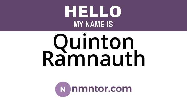 Quinton Ramnauth
