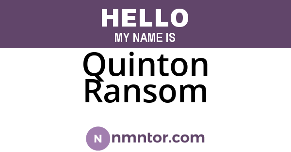 Quinton Ransom