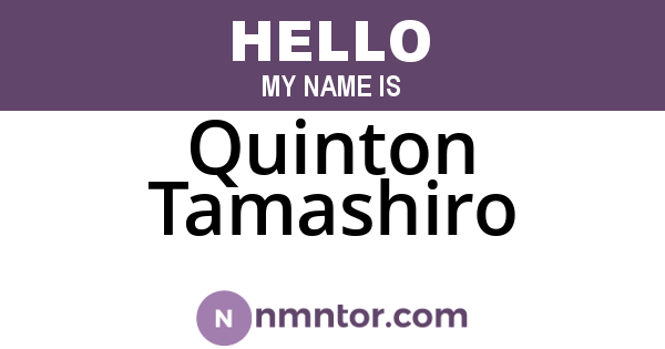 Quinton Tamashiro