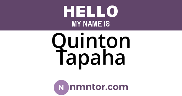 Quinton Tapaha