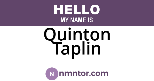Quinton Taplin