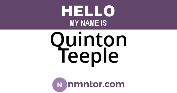 Quinton Teeple
