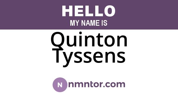 Quinton Tyssens
