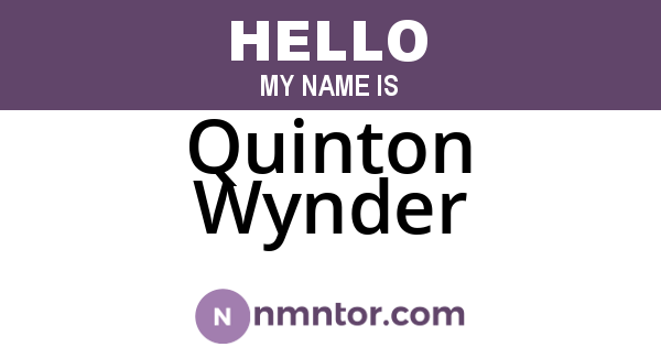 Quinton Wynder