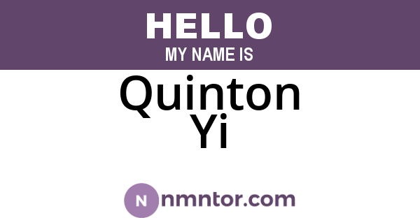 Quinton Yi