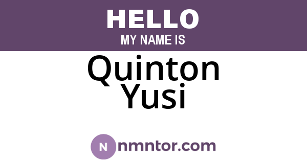 Quinton Yusi