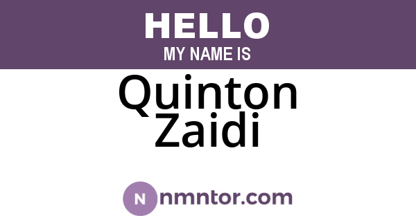 Quinton Zaidi
