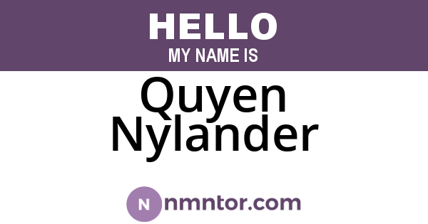 Quyen Nylander
