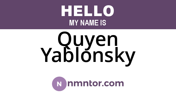 Quyen Yablonsky