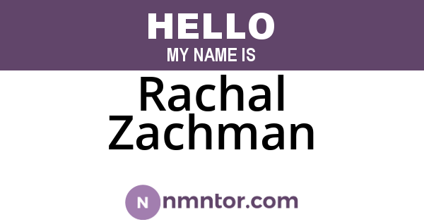 Rachal Zachman