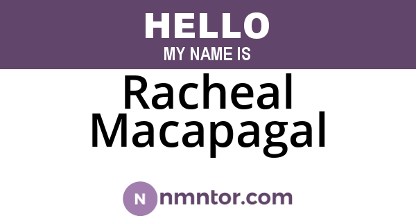 Racheal Macapagal