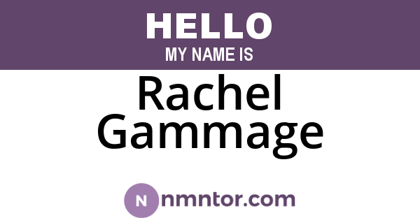 Rachel Gammage