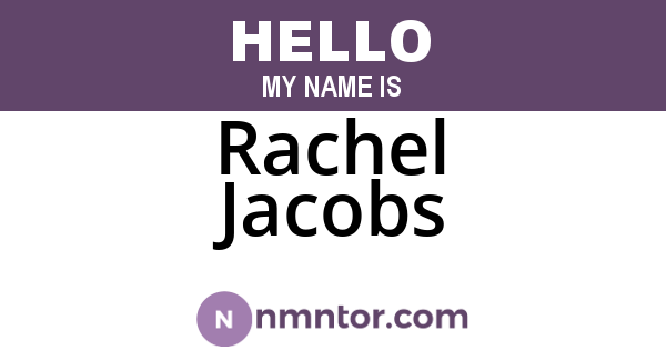 Rachel Jacobs