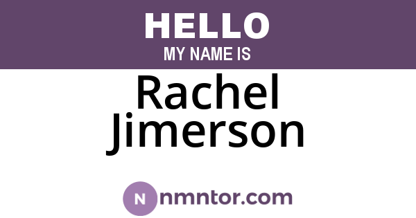 Rachel Jimerson