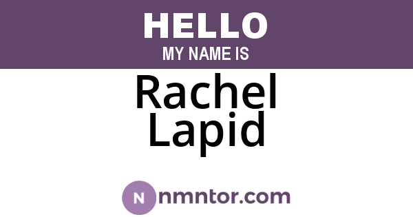 Rachel Lapid