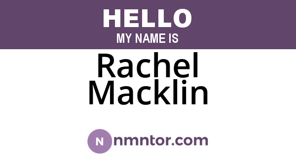 Rachel Macklin