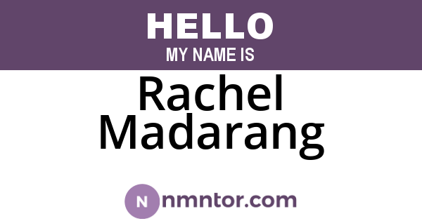 Rachel Madarang