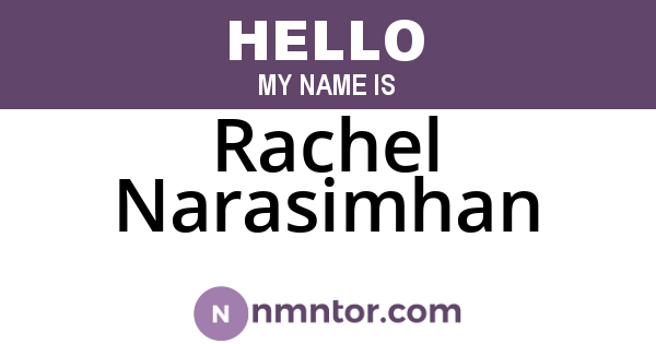 Rachel Narasimhan
