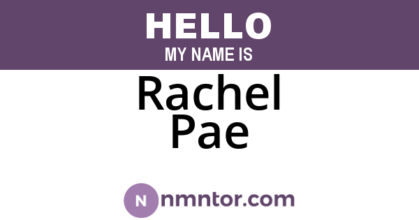 Rachel Pae