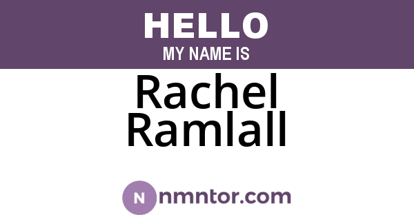 Rachel Ramlall