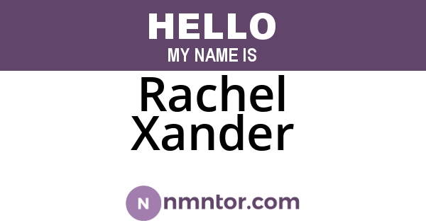 Rachel Xander