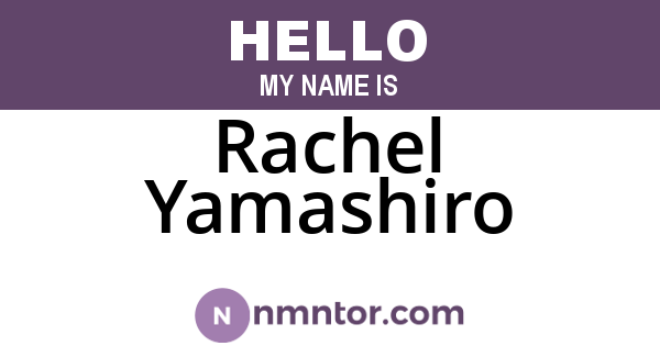 Rachel Yamashiro