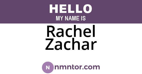 Rachel Zachar