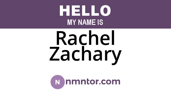Rachel Zachary