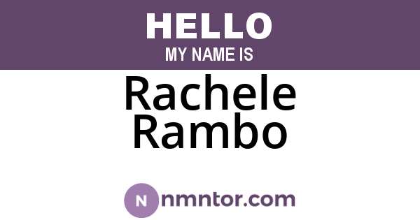 Rachele Rambo