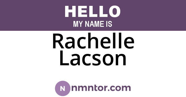Rachelle Lacson