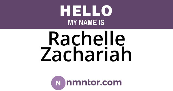 Rachelle Zachariah