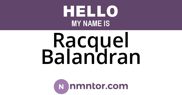 Racquel Balandran