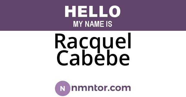 Racquel Cabebe