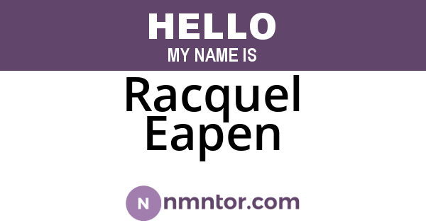 Racquel Eapen