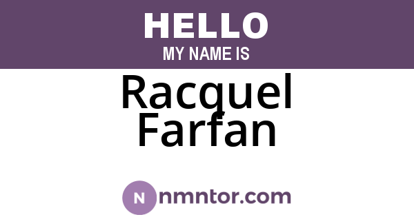 Racquel Farfan