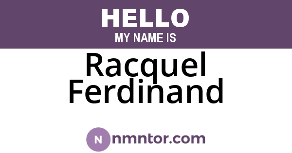 Racquel Ferdinand